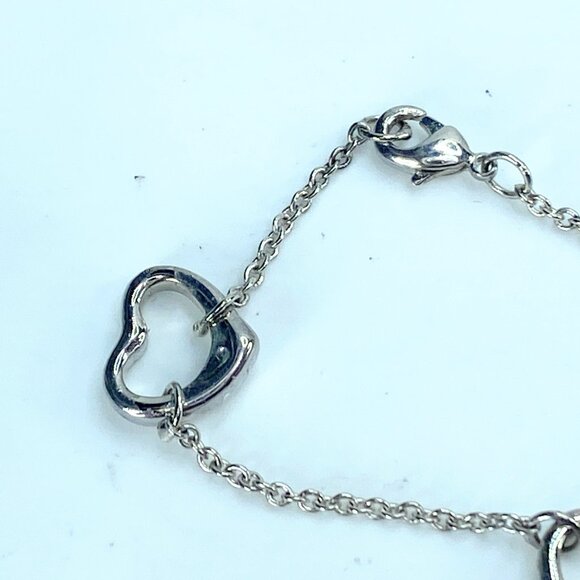 Elsa Peretti® Open Heart Bracelet Tiffany sterling bracelet  7.5" JR9158 - Picture 6 of 7